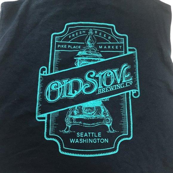 Tank Top Blue Pike Place Old Stove Brewing Size Women's Medium.  Racerback - Picture 2 of 6